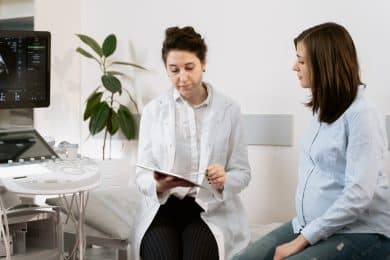 healthcare worker with a patient hipaa
