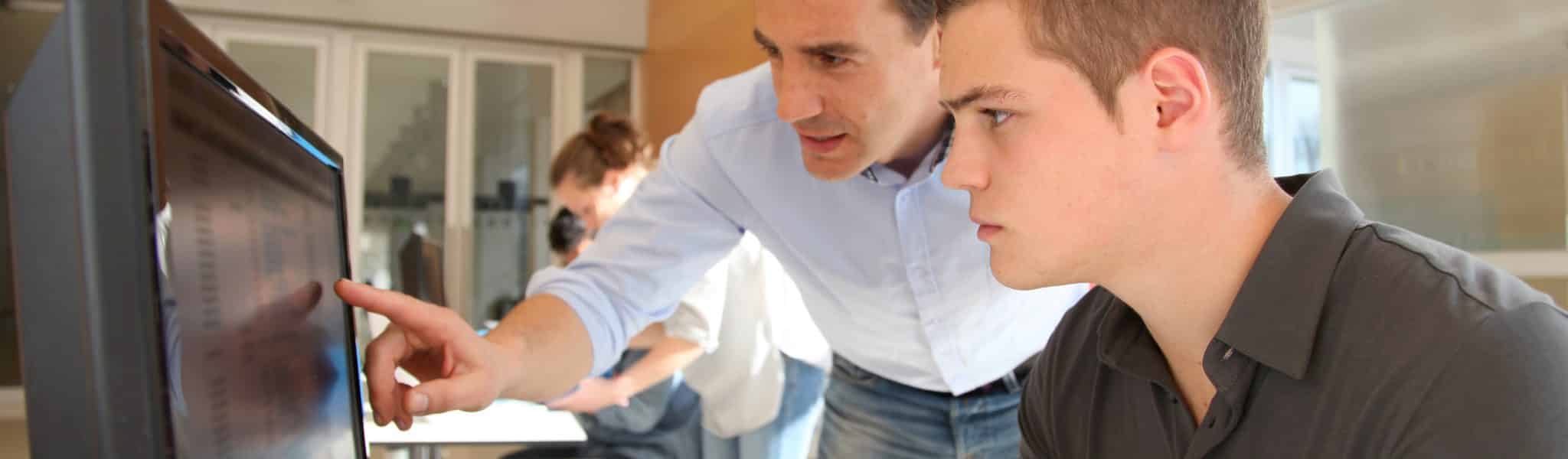 Man doing training on computer