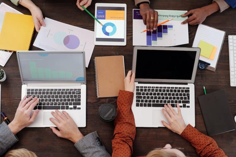 Marketing automation programs on laptops