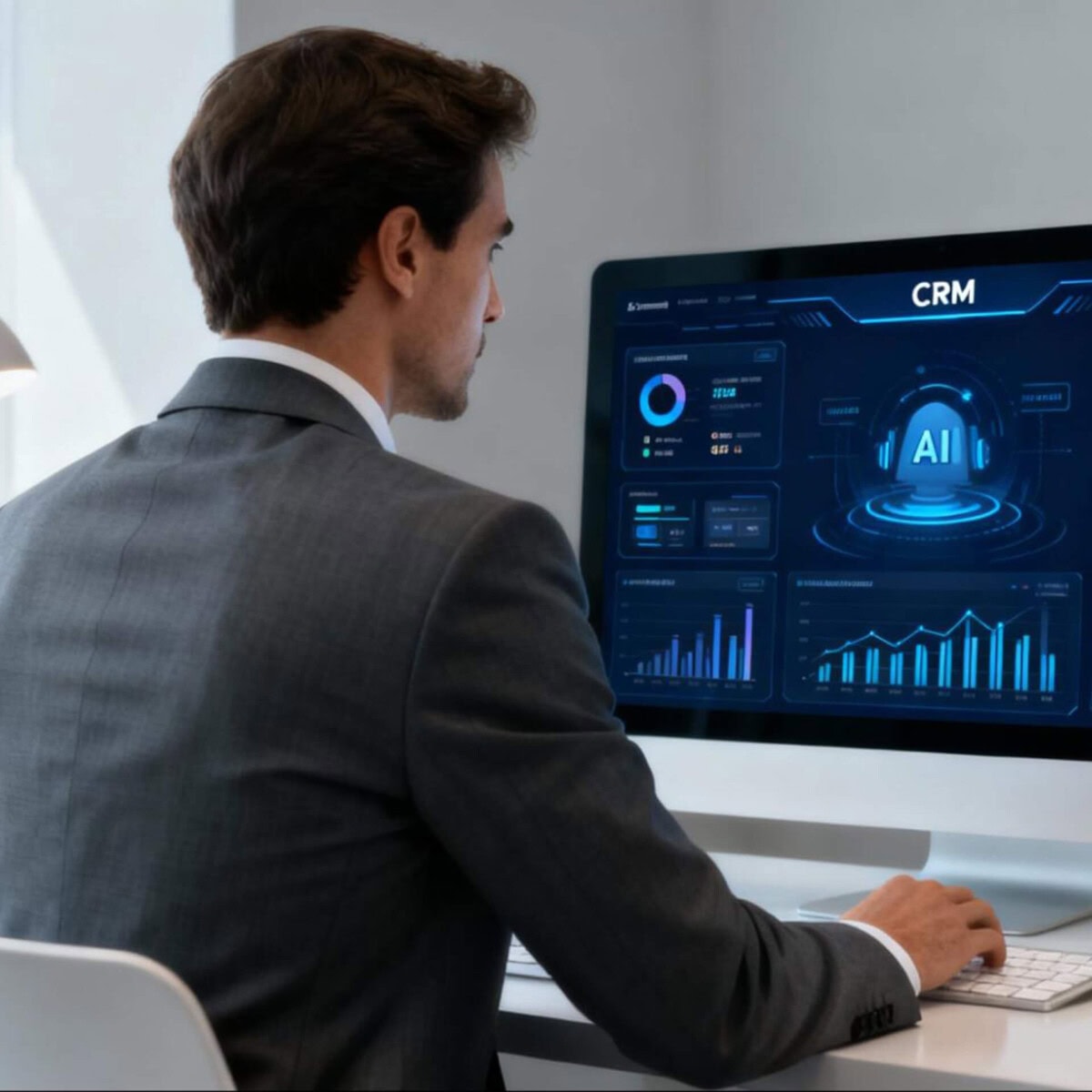 man building ai agent inside the crm