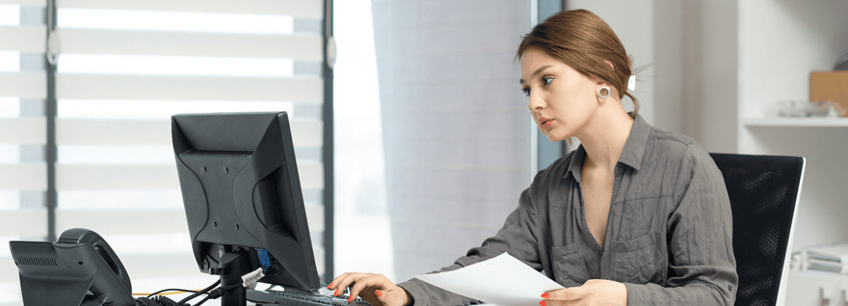 Sales rep working with headless crm software