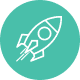 icon tilted rocket
