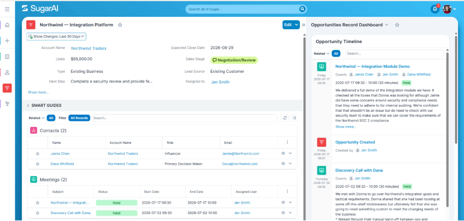 headless crm sugar interface