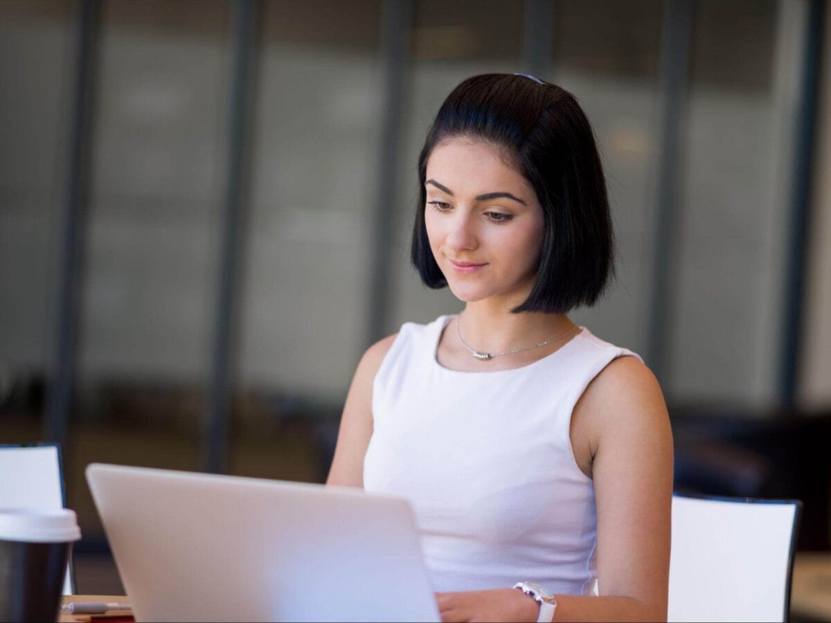 woman looking at roi for crm