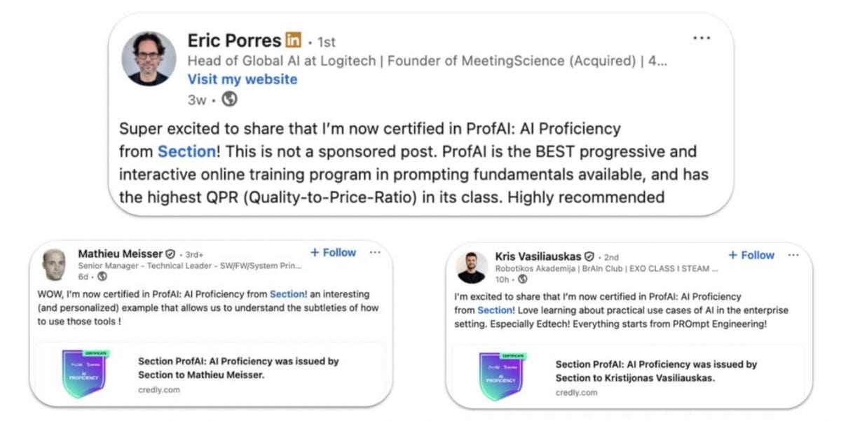 profai certification linkedin updates