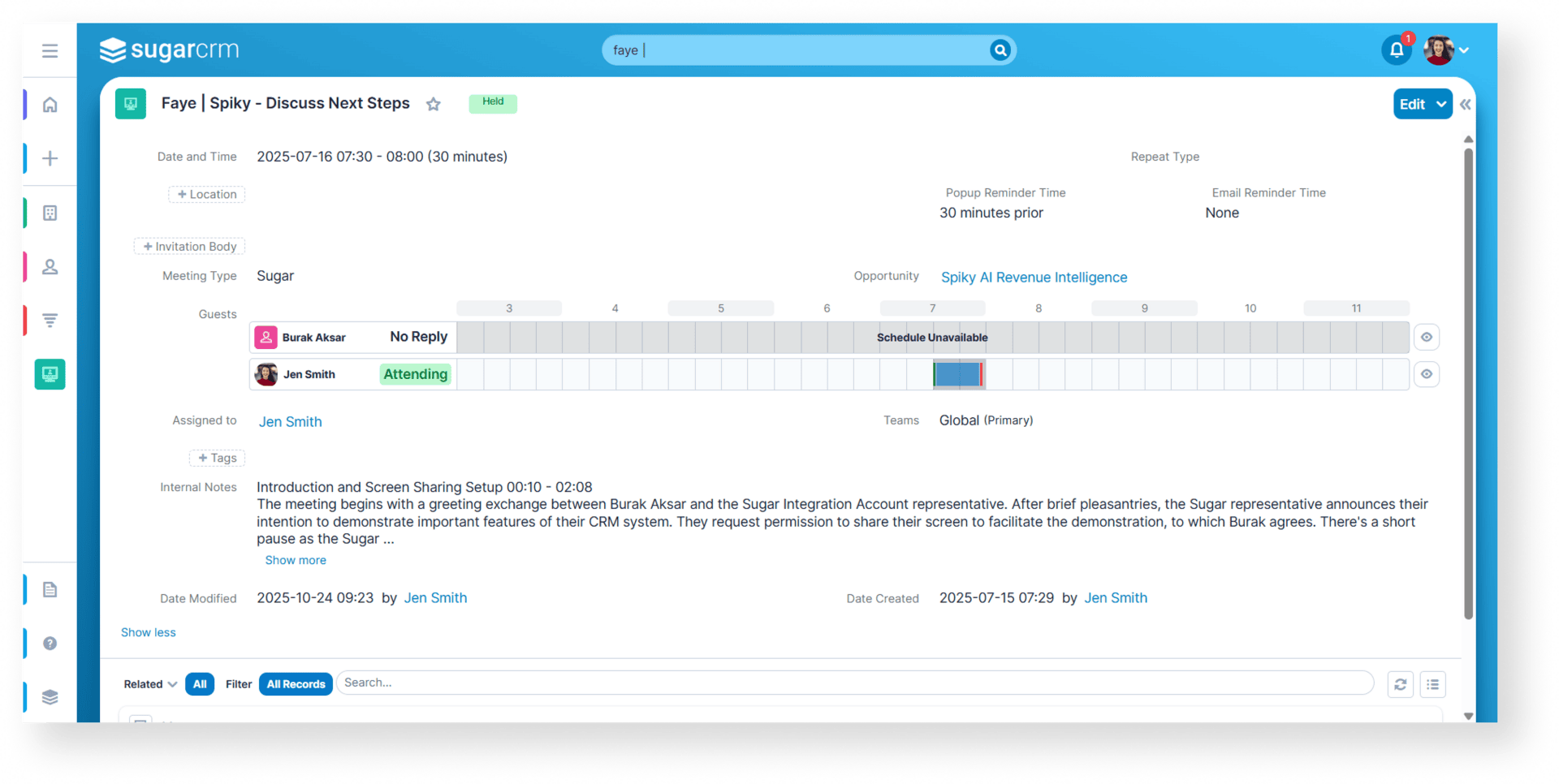 Spiky.ai Integration in Sugar