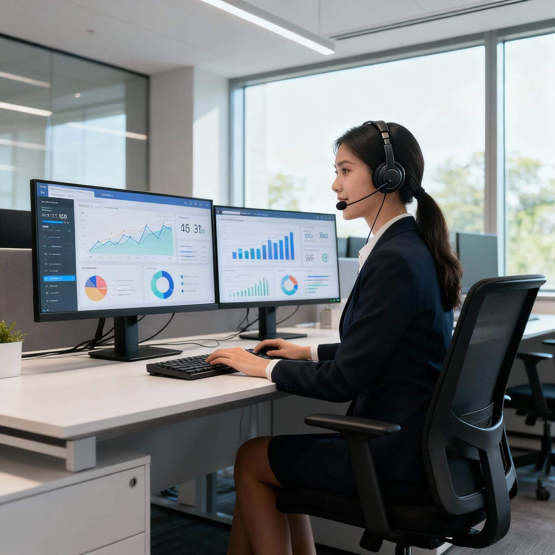 woman using ai in customer service automation